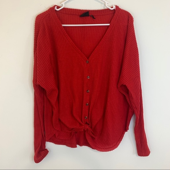Urban Outfitters Out From Under JoJo Oversize Waffle Knit Thermal Cardigan Small - Picture 8 of 16